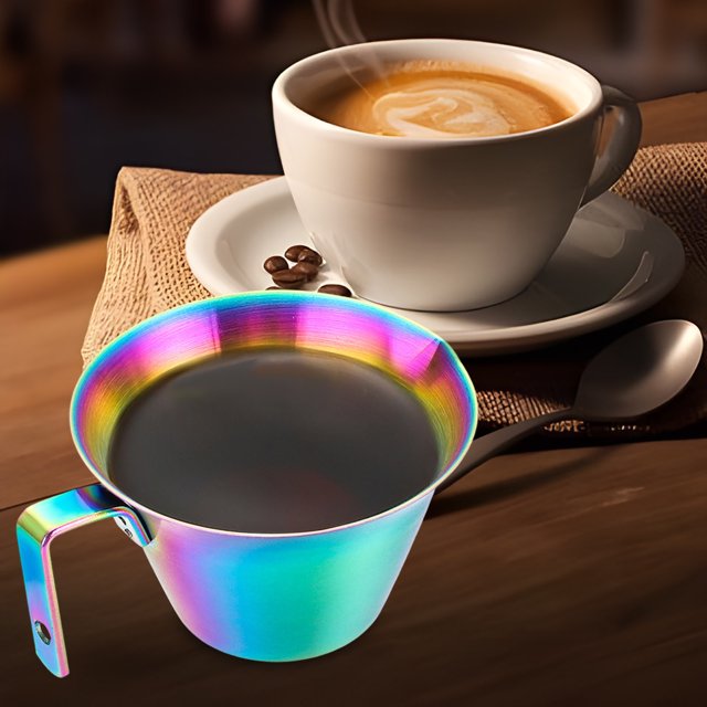 TIMIFIS Measuring Cup 304 Stainless Steel Measuring Cup 100ml Extraction Cup with Scale Small Cup with Handle Coffee Milk Measuring Cup Kitchen Appliances