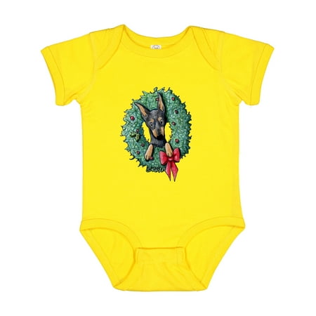 

Inktastic KiniArt Min Pin Christmas Gift Baby Boy or Baby Girl Bodysuit