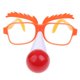 thumbnail image 2 of Gafas de nariz de payaso Hugo de Plástico Roja, 2 of 10