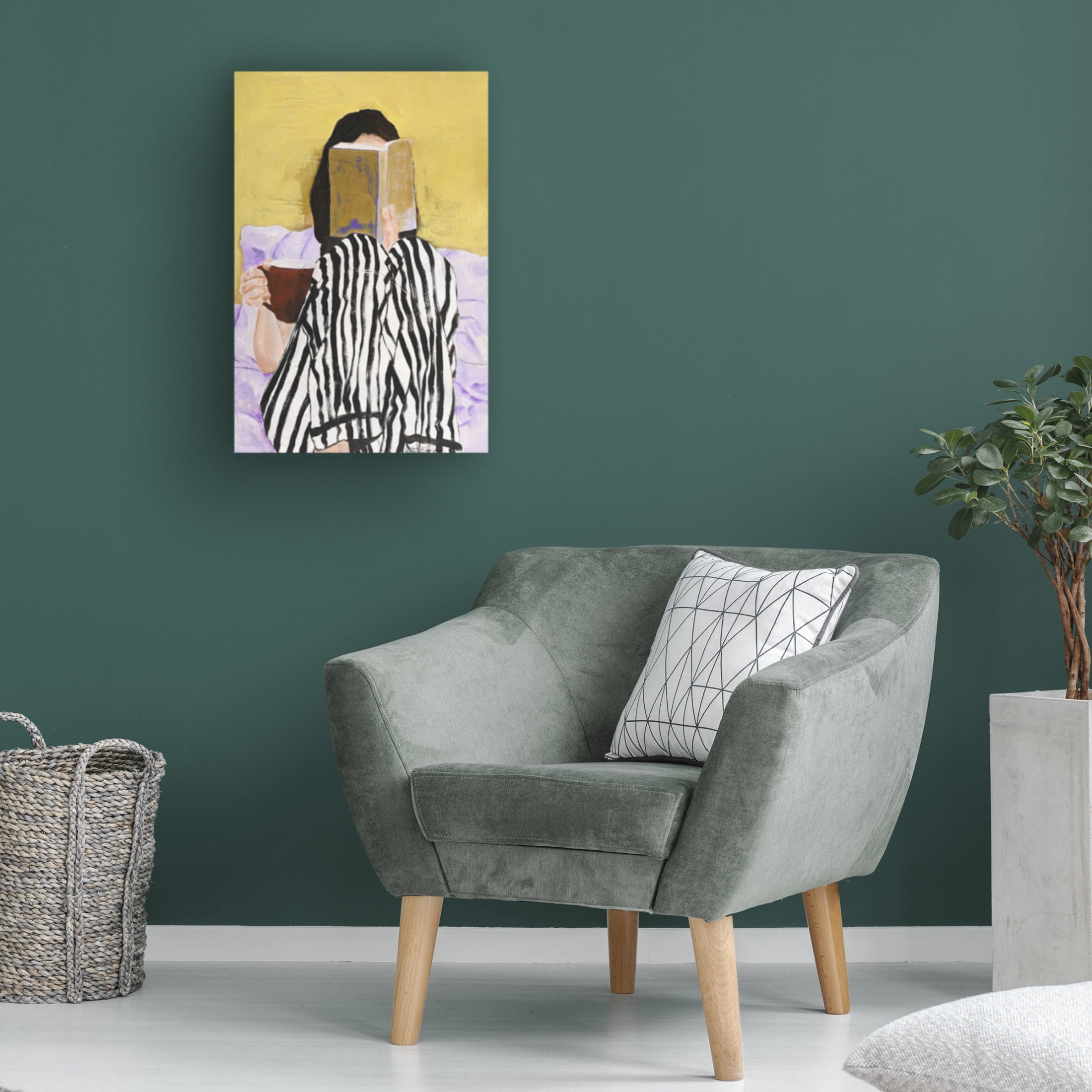 Canvas Wall Art - Design Fabrikken 'Reading' Wall Art for Living Room, Bedroom, or Office Décor by Trademark Fine Art - 16 x 24 Inches
