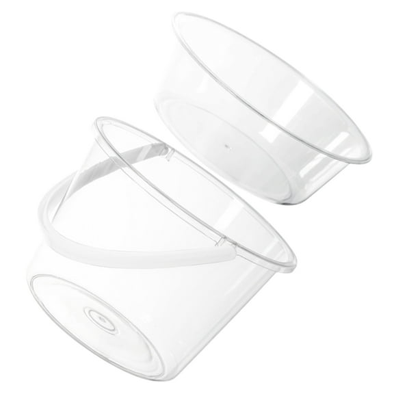 Soimiss 1Set Transparent Plastic Basin for Face Washing with Handle Portable Household Bucket