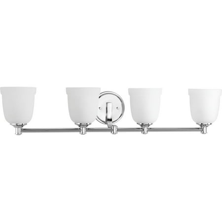 

Topsail Collection Four-Light Polished Chrome Etched Parchment Glass Coastal Bath Vanity Light