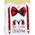 thumbnail image 6 of Qiylii Baby Boy’s Christmas Outfits Long Sleeve Gentleman Romper+Plaid Trousers+Hat, 6 of 8