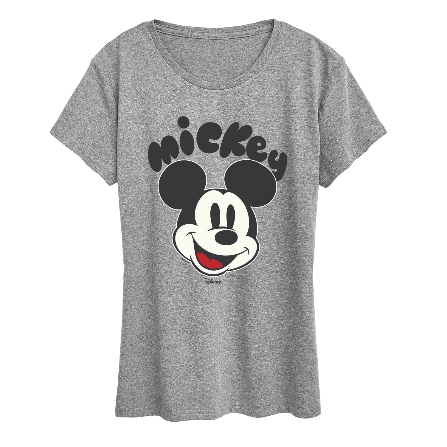 Mickey Mouse Women's Graphic Tee with Short Sleeves, Sizes XXS-XXL