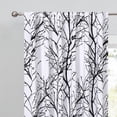 thumbnail image 4 of Decoultimatex Tree Branch Blackout Window Curtain Panels Black White Thermal Insulated Drapes for Bedroom Living Room, Back Tab, 52"x 84"x 2, 4 of 6