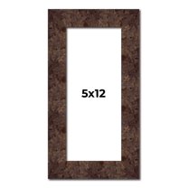 5x12 IN Frame Brown Burl Real Wood Picture Frame Width 1.625 Inches | Interior Frame Depth 0.5