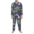 thumbnail image 3 of Balery Marine Nautical Pijama para Hombre de Dos Piezas con Manga Larga, Conjunto de Dormir y Descanso Suave con Bolsillos-Medium, 3 of 7