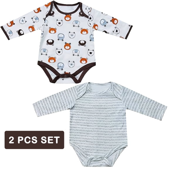 Baby Bright Newborn Essentials Must Have newborn stuff – Going Home Outfit, Newborn bodysuits, Preemie outfit, Gift for newborn, Baby Shower Gift, 2-Pcs Set, Light Blue