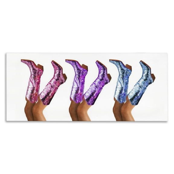 Stupell Industries Trendy Glam Cowgirl Boots People Painting Wrapped Canvas Canvas Art Print Wall Art, 24 x 10
