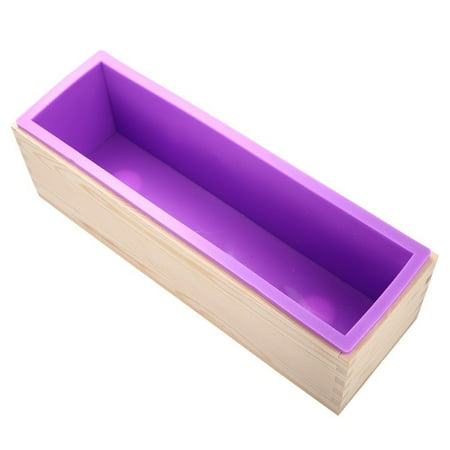 Silicone Rectangular Diy Soap Candle Toast Jelly Pudding With Silicone Rectangular Diy Soap Candle Toast Jelly Pudding With Wooden Mold Box
