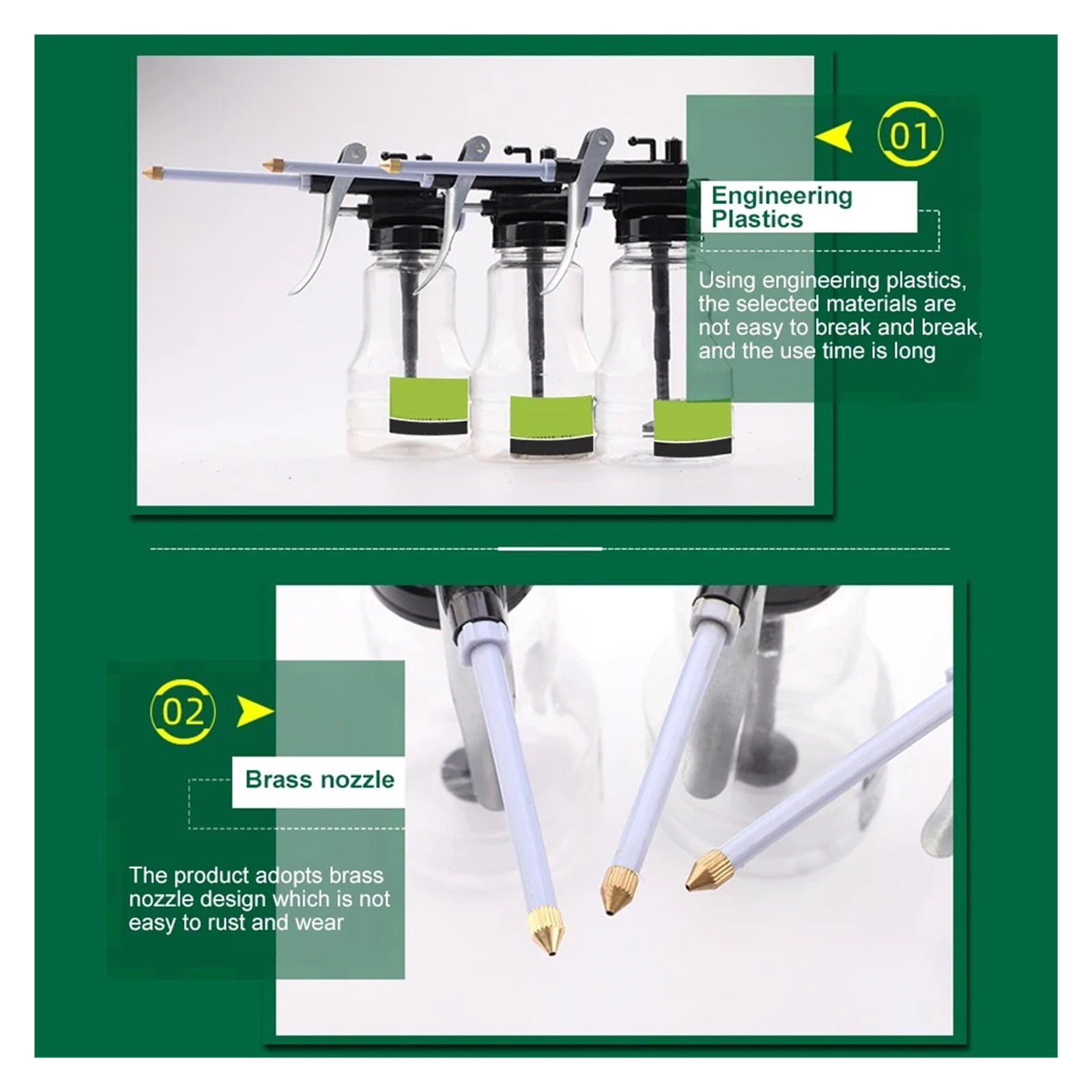 Oil Can High Pressure Hand Pump Oiler Lubrication Metal Gun for Lubricants Oiler with Oil Spray Hose