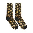 thumbnail image 4 of Athletic Socks Gold Glitter Stars Pattern Sport Running Calf Socks Crew Socks for Men Women, 4 of 7
