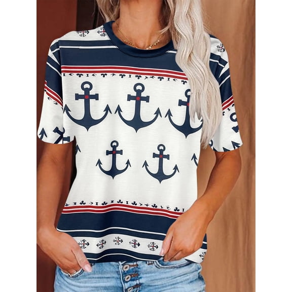 Nyfairy Women Crew Neck Short Sleeve Pocket Casual Summer T-Shirt