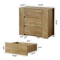 thumbnail image 5 of 31.5" Extra-Wide Nightstand with 3 Drawers, Oversized Bedside Table with Storage, Farmhouse Style Side Table for Bedroom or Living Room, 5 of 8