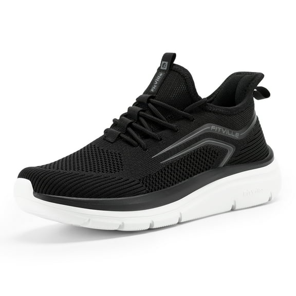 FitVille Mens Wide Walking Shoes Lightweight Athletic Sneakers for Hands Free