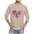 thumbnail image 2 of Nmnitkp Mens Shirts New Design Valentine's Day Love Print Men's Loose Fit Athletic 3/4 Sleeve T-Shirts Lightweight Quick Dry Short Tshirts Crew Neck Outdoor Workout Tops(Plus Size & Regular), 2 of 5