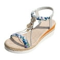 thumbnail image 3 of IUJSOY Bohemian Sandals for Women 2025 Braided Open Toe Espadrilles Casual Slingack Wedges Heels, 3 of 9