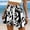 Black, variant on Women's Wide Leg Short Boho Style Print High Waist Elastic Fashion Versatile Casual Shorts Summer Comfy Baggy Shorts Beach Vacation Clothes