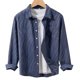 thumbnail image 1 of Blusa y camisa de manga larga con cuello vuelto para hombre, color liso, informal, a la moda, con bolsillos, solapa, manga larga, botones, cárdigan, abrigo, blusa de poliéster para hombre, 1 of 8