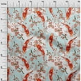 thumbnail image 3 of oneOone Cotton Jersey Orange Fabric Asian Japanese Koifish Craft Projects Decor Fabric Printed By The Yard 58 Inch Wide, 3 of 5