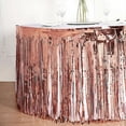 thumbnail image 4 of BalsaCircle 29" x 9 feet Blush Metallic Foil Fringe Table Skirt Wedding Birthday Party Catering, 4 of 8