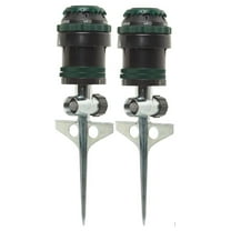 Gear Drive Sprinkler 2-Pack - Brass Impact Sprinkler - Adjustable 360° Lawn Watering - Heavy Duty Metal Tripod - Garden & Farm Irrigation