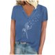 thumbnail image 1 of Camisetas de Manga Corta para las Mujeres, Impresión de Cuello en V Camiseta Casual Top Hecho de 95% Poliéster 5% Spandex para el Uso Diario de Primavera Verano, Camisetas para las Mujeres Casual, 1 of 4