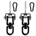 thumbnail image 4 of NUAHRHY 2pcs Swing Hangers Heavy Duty 1000lb Hooks 304 Stainless Steel Hardware 360°Swivel Hammock Hook set Indoor Outdoor for Yoga Hammock Porch Black, 4 of 9