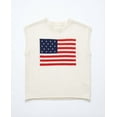 thumbnail image 4 of Jollidays Women's American Flag Crewneck Rolled Sleeve Pullover Sweater, Sizes S- XL, 4 of 5