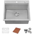 thumbnail image 5 of Ruvati USA RVU6425 22 x 12 in. Drop-in Topmount Laundry Utility Workstation Sink with 16 Gauge Stainless Steel, 5 of 7