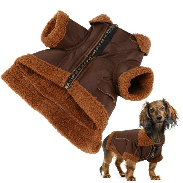 Dog Winter PU Leather Jacket Pet Motorcycle PU Leather Clothing Waterproof For Cats For Dogs S M L XL