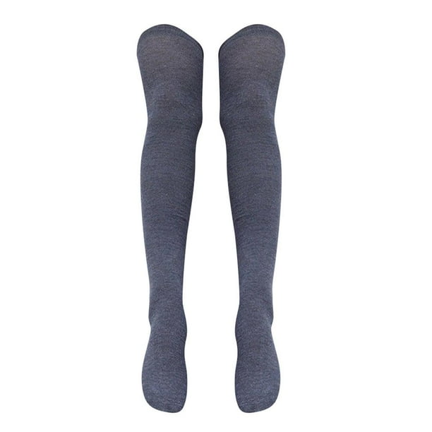 Calcetines Antideslizantes hasta El Mujer BLESIY Medias Por de Gris oscuro Calcetines de mujer hasta el muslo