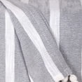 thumbnail image 2 of 50" X 60" Gray and White Woven Cotton Striped Throw Blanket with Tassels, 2 of 6