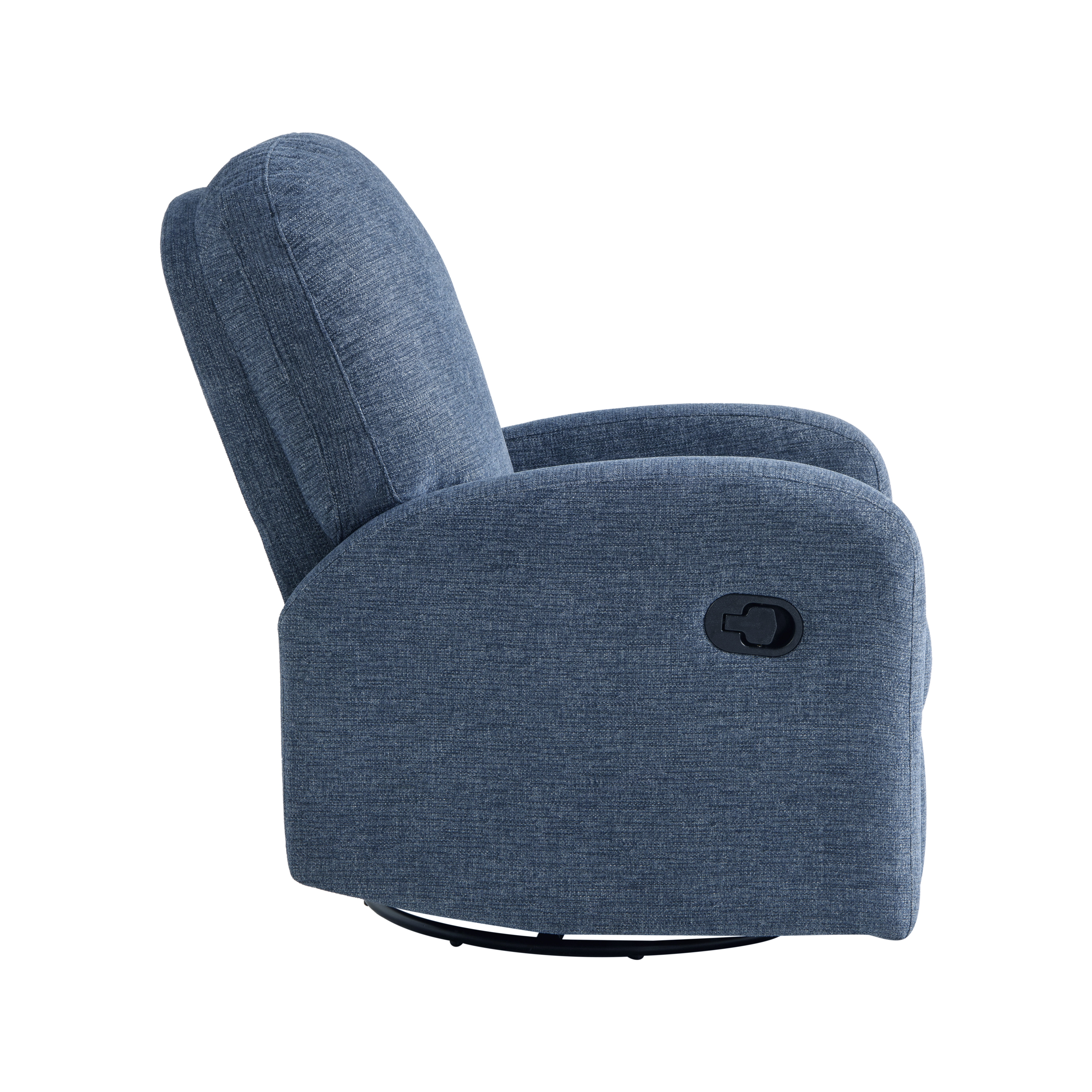 Relax-A-Lounger Pearson Modern Swivel Recliner, Blue Fabric
