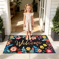 thumbnail image 6 of Beautynvta Doormat, Spring Decorations, Colorful Floral Welcome Mat, Non-Slip Crystal Velvet Floor Mat Entrance Rug for Front Door Patio Inddoor Outdoor Decor, 15.7x23.6 Inch, 6 of 9
