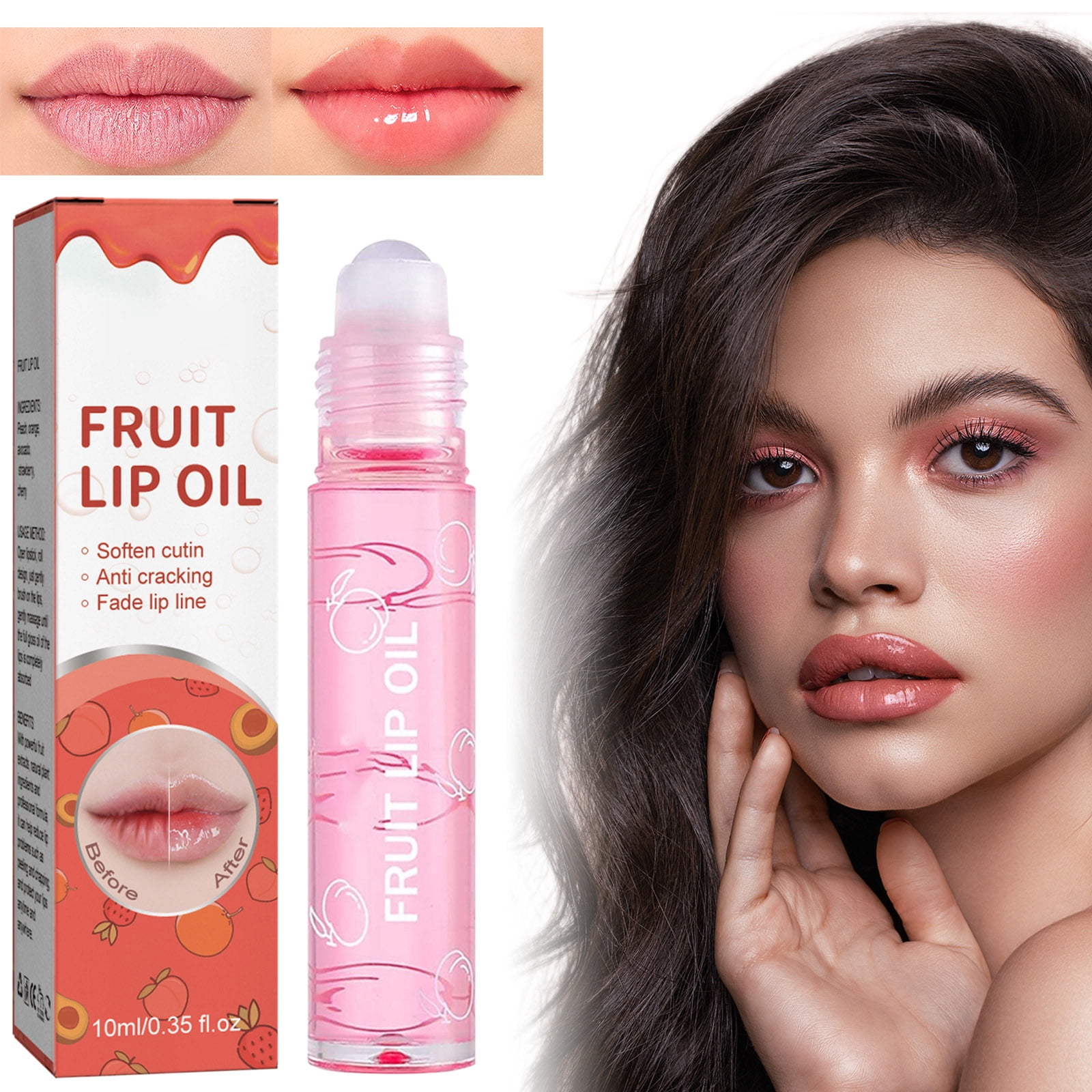 NIUREDLTD Plumping Lip Oil Roll On Hydrating Lip Gloss Tinted Lip Balm