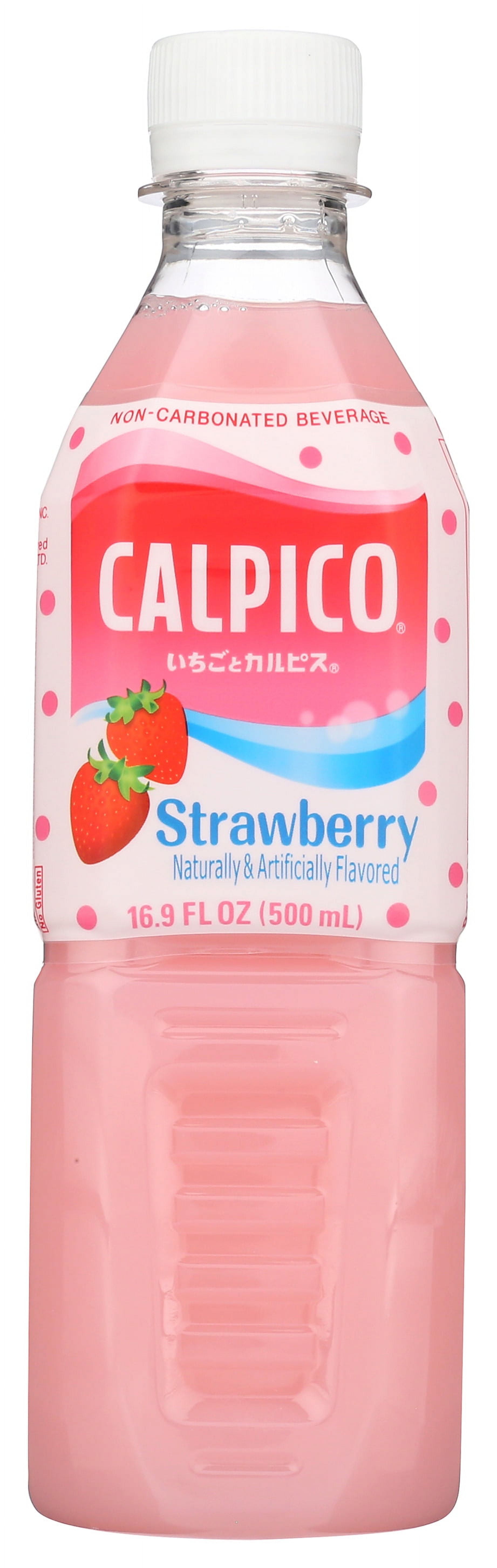 (2 pack) Calpico Strawberry Flavor, Crisp and Tangy Non-Carbonated Soft Drink, 16.9 fl oz,, Plastic Bottle