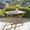 Natural, variant on Lightweight Concrete Outdoor Side Table with Black Marble Effect, 20x20x23 inch End Table for Patio and Garden