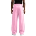 thumbnail image 5 of Men's Baggy Sweatpants Wide Leg Lounge Cotton Casual Jogging Pants With Pockets | High Waist Drawstring,Open Bottom,Workout Athletic Outfits Pink M, 5 of 7