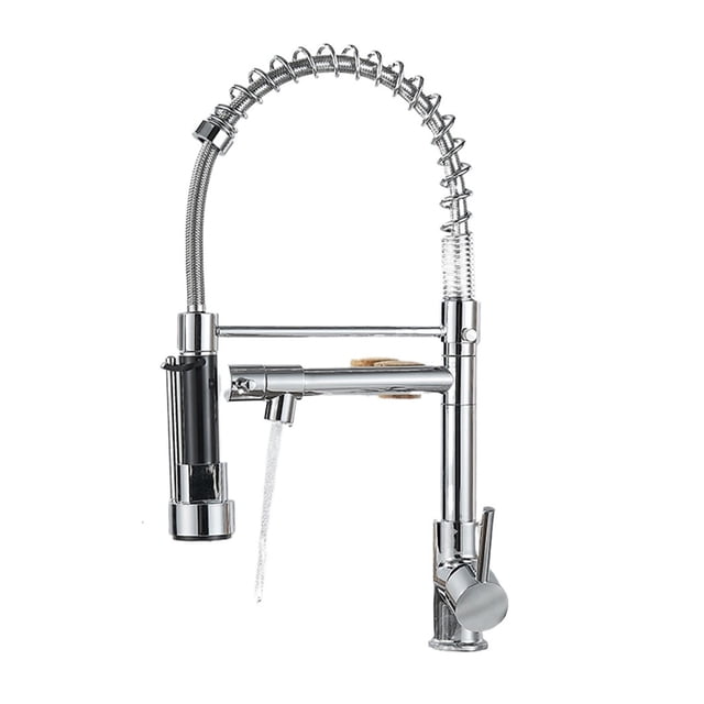 Spring Pull Down Kitchen Sink Faucet, 360 Degree Rotation Stream Sprayer Nozzle Kitchen Sink, Hot Cold Taps Hot & Cold Water Mixer ,Easy to Install