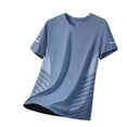 thumbnail image 6 of Men's Short Sleeve T-Shirts Lightweight Breathable Crewneck Classic Basic T Shirts Summer Comfy Regular Fit Gym Workout T Shirt Blue M, 6 of 7