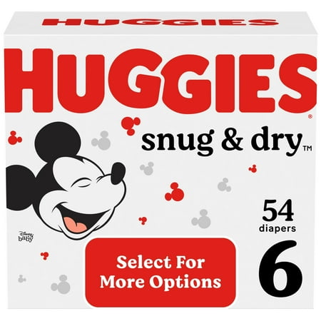 Huggies Snug & Dry Baby Diapers, Size 6, 54 Ct (Select for More Options)