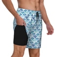 thumbnail image 2 of Fotbe Blue Fish Scale Texture Men’s Swim Trunks Quick Dry Swim Shorts Board Shorts with Mesh Lining-Medium, 2 of 9