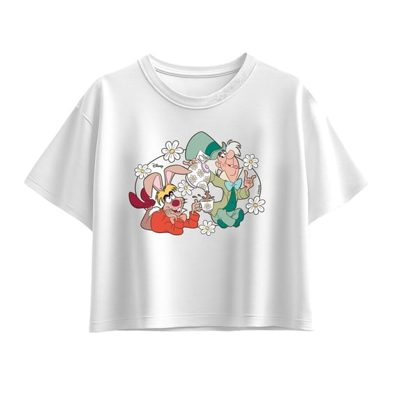 Alice in Wonderland - Hatter and Hare Daisy - Youth Girls Boxy T-Shirt