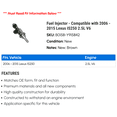 thumbnail image 2 of Fuel Injector - Compatible with 2006 - 2015 IS250 2.5L V6 2007 2008 2009 2010 2011 2012 2013 2014, 2 of 2