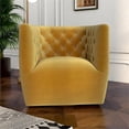 thumbnail image 2 of Ashcroft Mid-Century Velvet Solid Print Swivel Accent Chair, Gold, 2 of 6