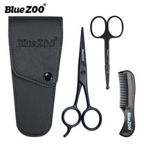 3 Piece Mustache Grooming Kit Complete Beard Care Set with Comb for Men