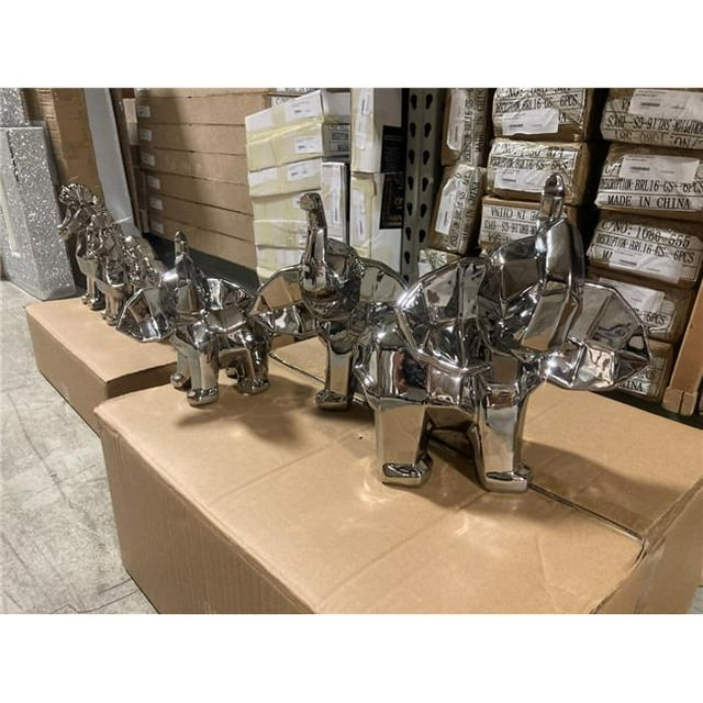 AFD Home 12020232 Chrome Elephants, Set of 3