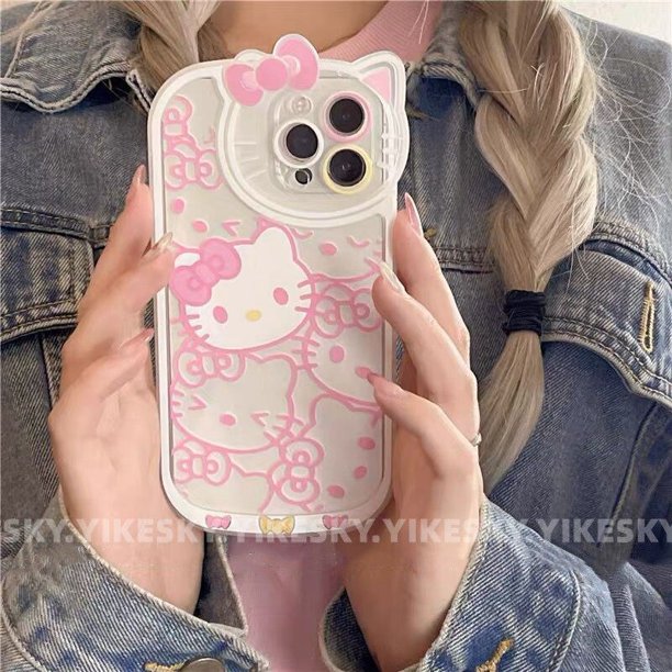Sanrio-funda de teléfono con cabeza de gato y oso para iPhone, carcasa transparente de TPU a prueba de golpes para modelos 12, 11 Pro Max, X, XR, XS Max zhangmengya LED
