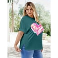 thumbnail image 5 of XCHQRTI Womens Oversized Love Shirt Half Sleeve Summer Tee Graphic Valentine's Day Plus Tops, 5 of 7